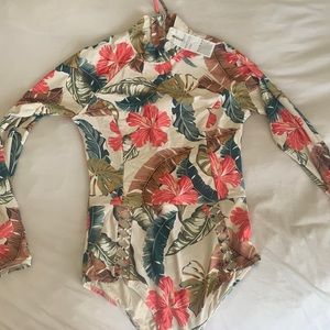Rip curl one piece surf rash guard swimsuit